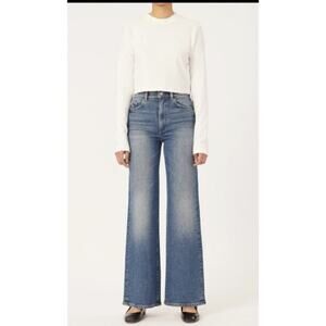 DL1961 Hepburn High Rise Wide Leg Jeans 32" Sz 26 In East Lake MSRP $219 NWT